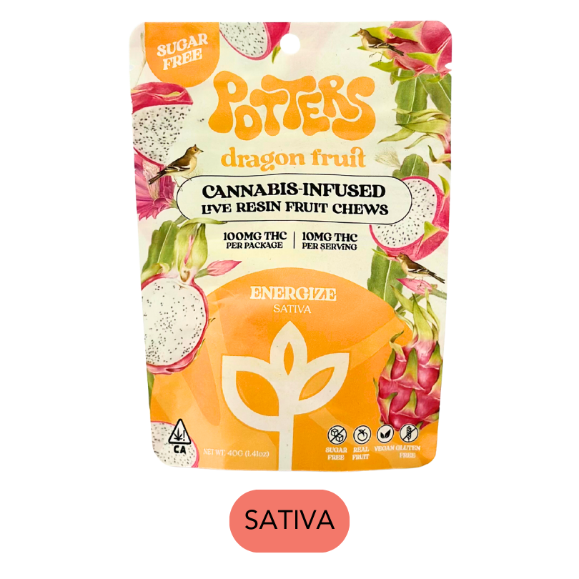 Potters - Live Resin - Dragon Fruit S Energize - Gummies - 10pk - 100mg