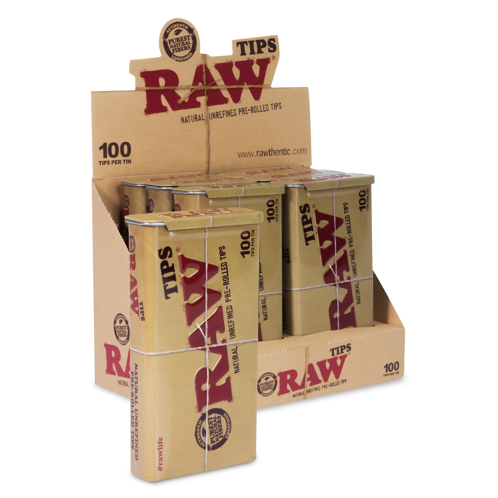 RAW Pre-Rolled Tips Tin (100 count) #34515