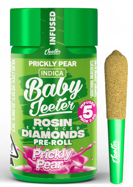 JEETER: Prickly Pear Quad-Infused Baby Jeeter .5g Pre-Rolls 5pk/2.5g (I)