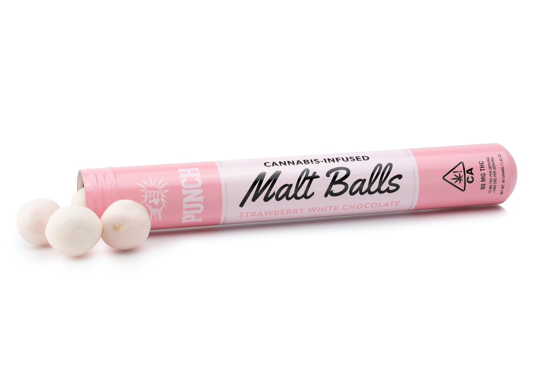Punch Strawberry White Chocolate Malt Balls 100MG