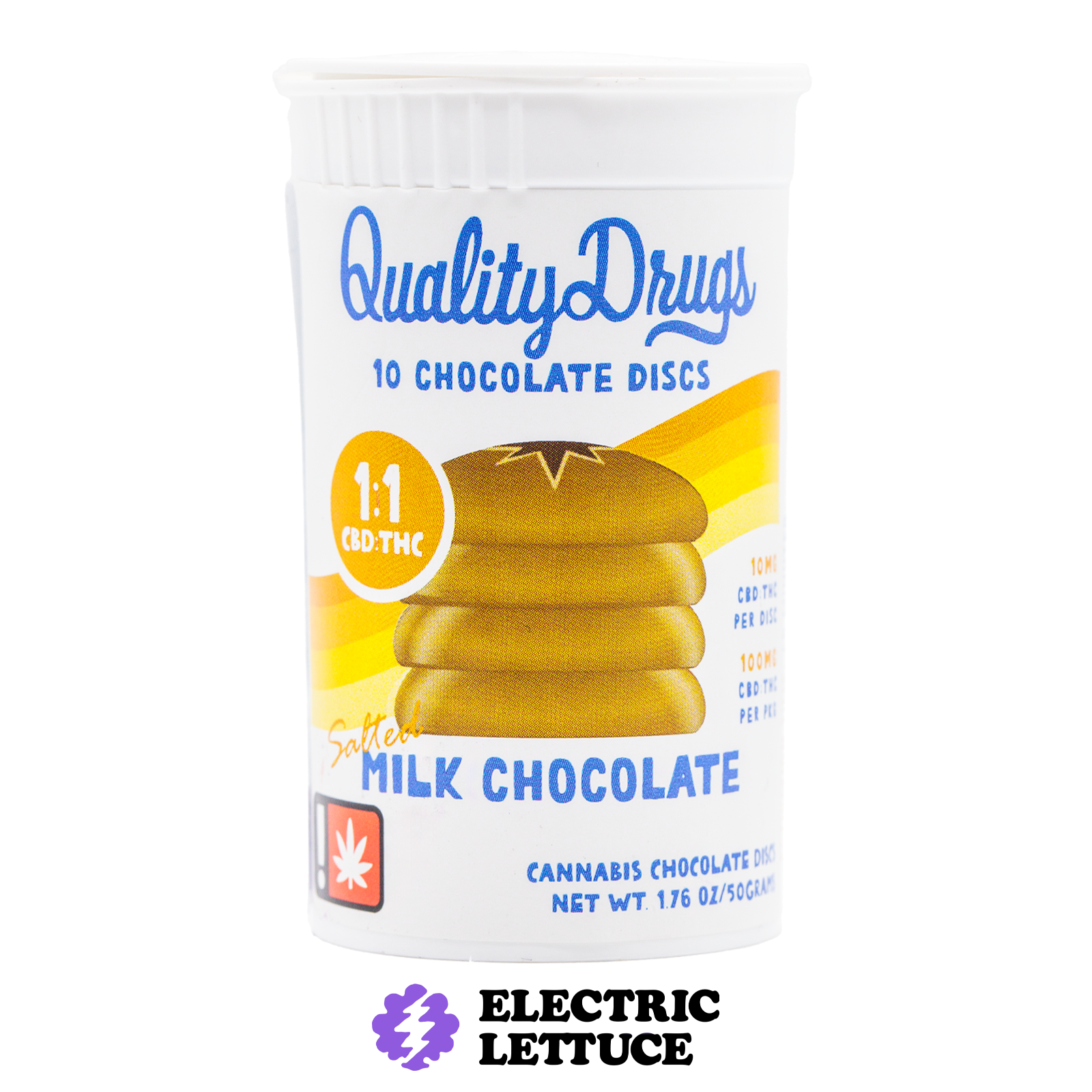 Quality Drugs 1:1 Salted Milk Chocolate Discs 10pk