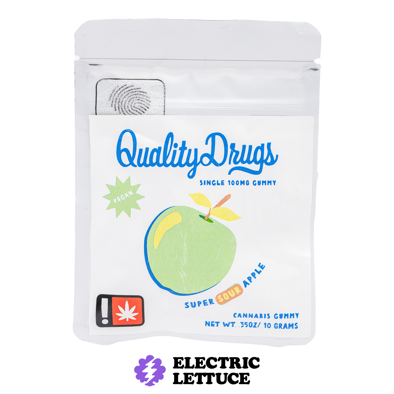 Quality Drugs Super Sour Apple Single Gummy 100mg