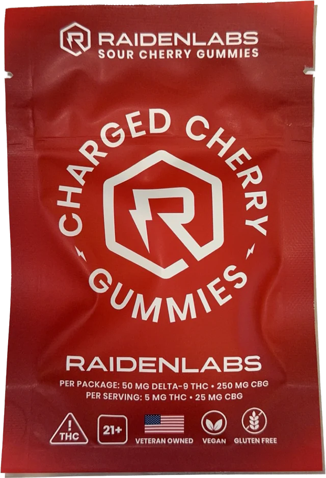 Focus Gummies - Charged Cherry - 5mg THC 25mg CBG - 10 servings