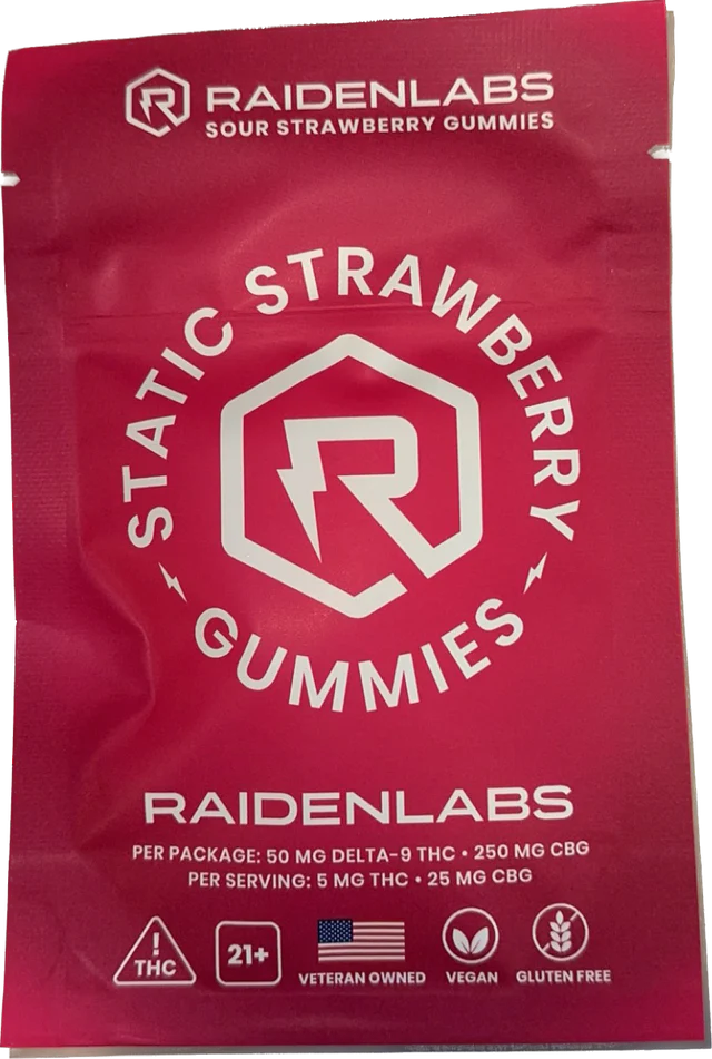 Focus Gummies - Static Strawberry - 5mg THC 25mg CBG - 10 servings