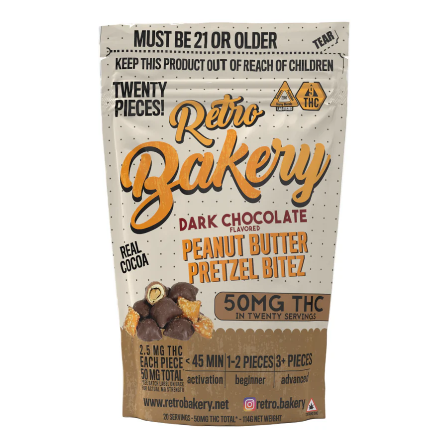 Dark Chocolate Covered Peanut Butter Pretzel Bites 2.5 mg THC - 20 pieces