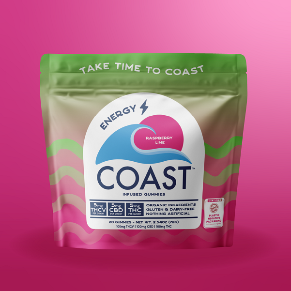 Coast 20pk Soft Lozenge Raspberry Lime THCV 1:1