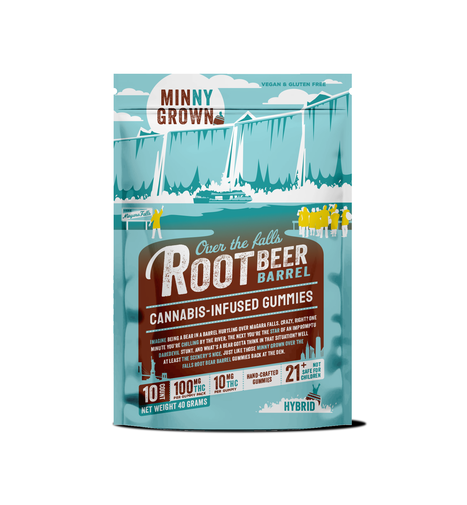 Over the Falls Rootbeer Barrel 10mg Gummies 10 Pack | Minny Grown