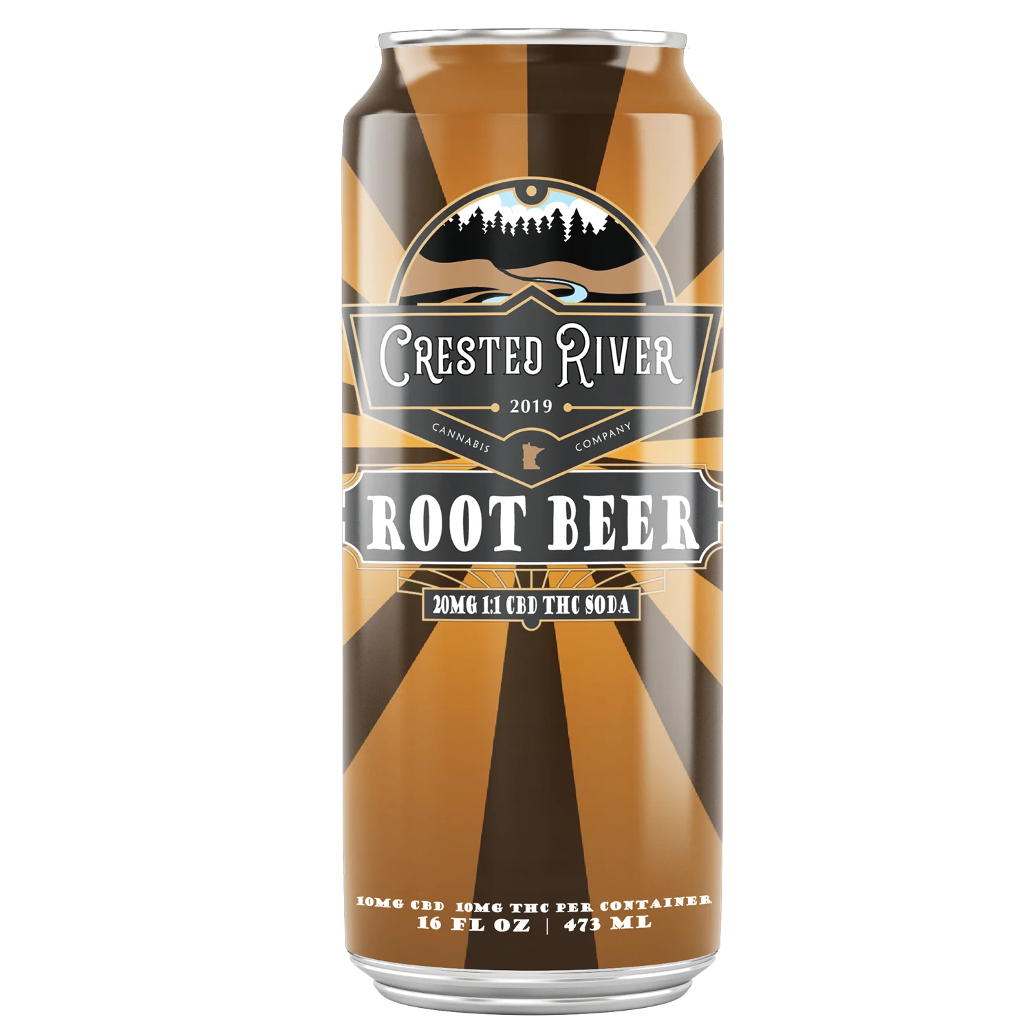 Homegrown Soda | Root Beer | 16oz 10mg THC 10mg CBD