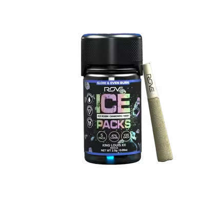 Rove Ice Pack King Louis XIII 0.5g 5pk Rosin, Diamond & Hash Infused Preroll