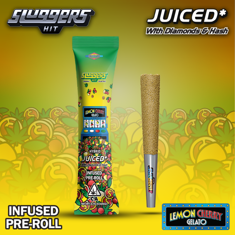 Sluggers Lemon Cherry Gelato (H) Infused Preroll .7g