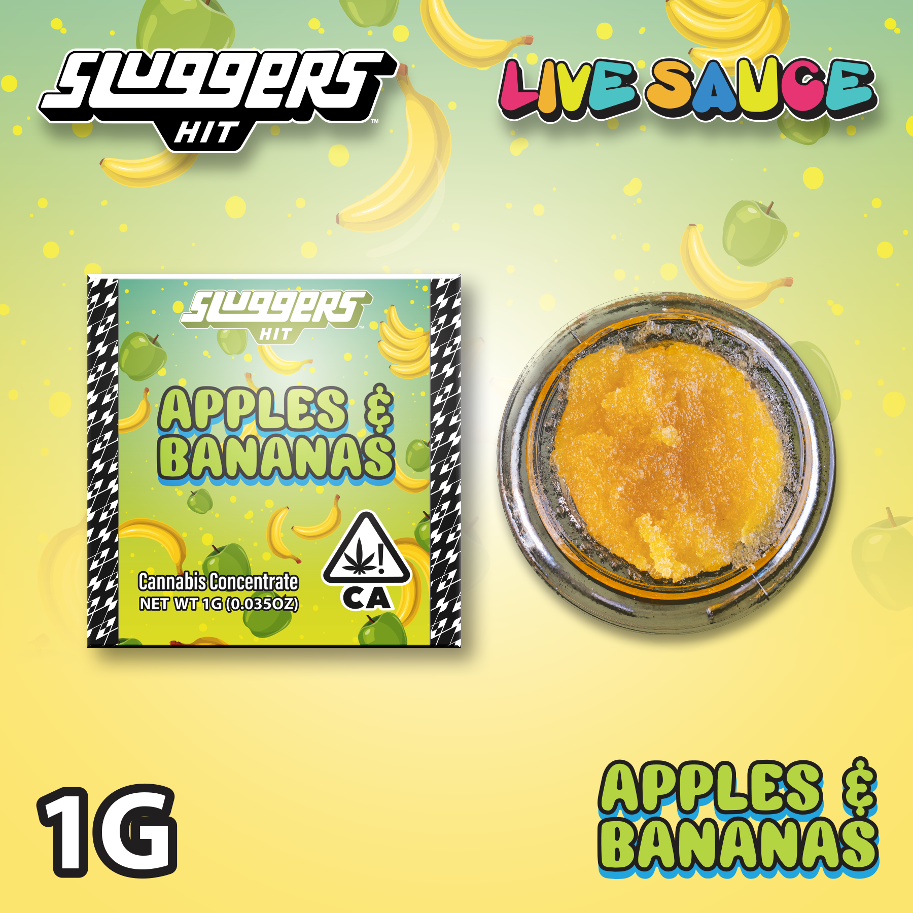 Sluggers | Live Resin Sauce | Apples & Bananas | 1g
