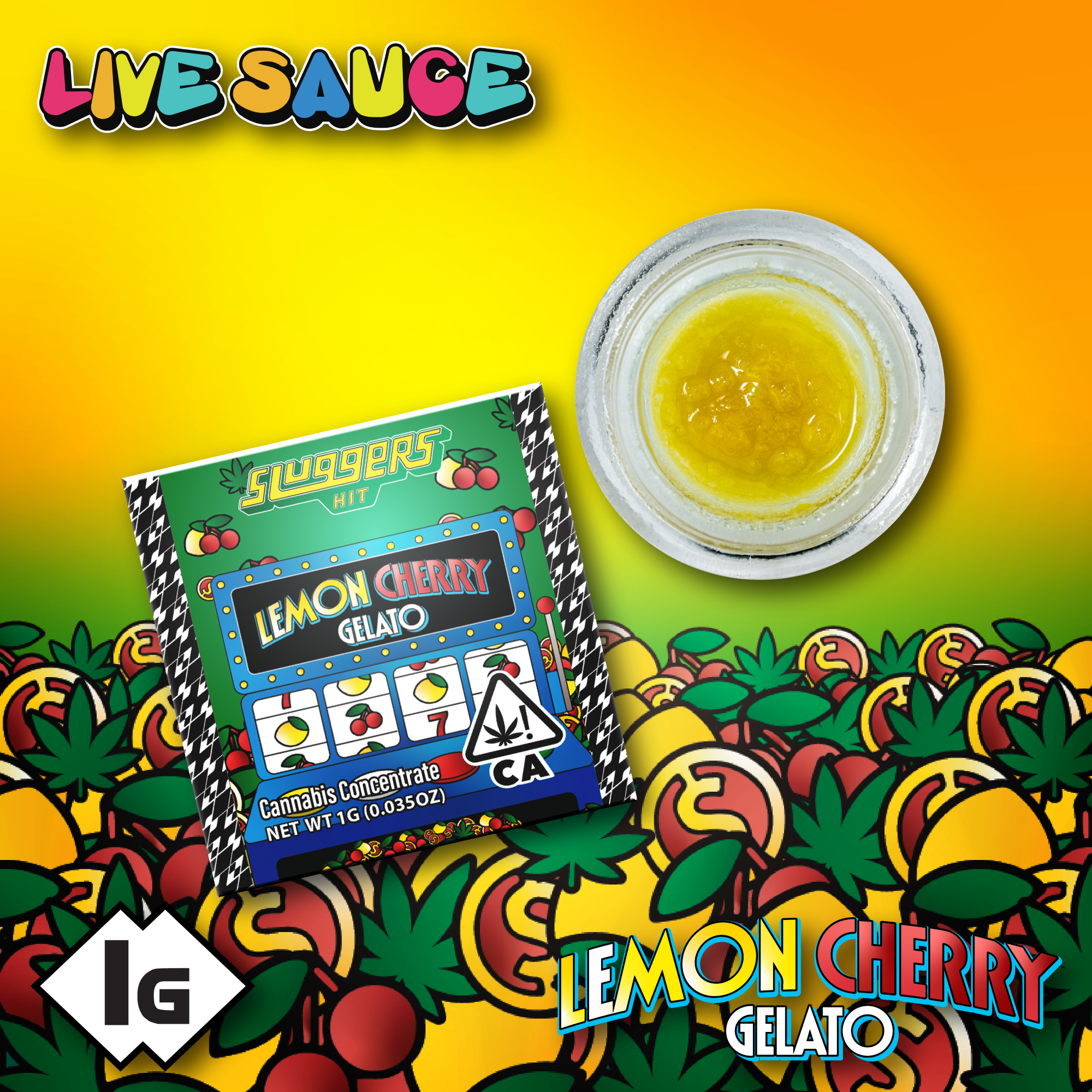 Sluggers | Live Resin Sauce | Lemon Cherry Gelato | 1g
