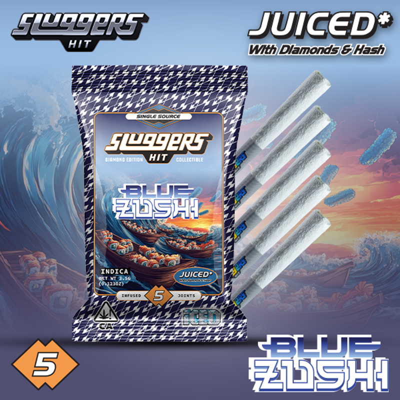 Sluggers Blue Zushi (I) Infused Preroll 5pk 3.5g