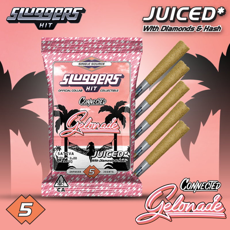 Sluggers x Connected Gelonade (S) Infused Preroll 5pk 3.5g