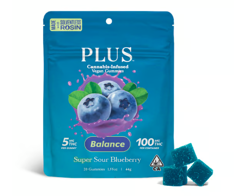 Edible: Super Sour Blueberry (Solventless Rosin Gummy) - 100mg