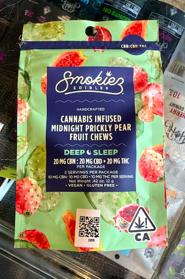 2pk Midnight Prickly Pear 1:1:1 CBD:THC:CBN Chews - Smokiez