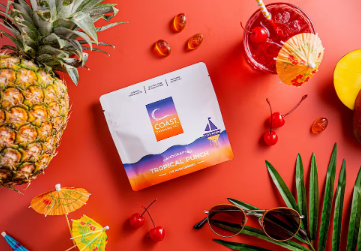 Coast Tropical Punch Live Rosin Gummies 100mg 20pk (GF/DF)