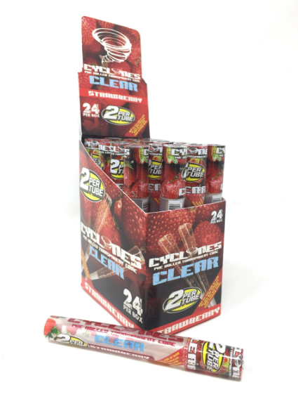 Cyclones Clear Strawberry 2pk Cones