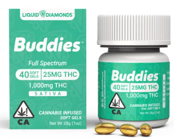 Buddies Brand: 40pk 25mg Sativa Capsule - Buddies