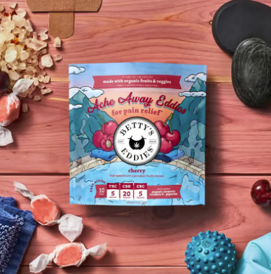 Betty's Eddies Ache Away Eddies Chews for Pain Relief 50mg 10pk - Cherry (V/GF)
