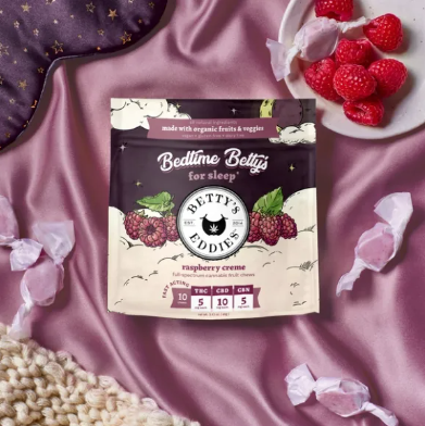 Betty's Eddies Bedtime Eddies Raspberry Creme Chews for Sleep 50mg 10pk (V/GF)