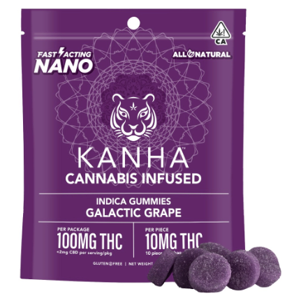 Kanha Galactic Grape Nano Gummies 100mg 20pk (GF)