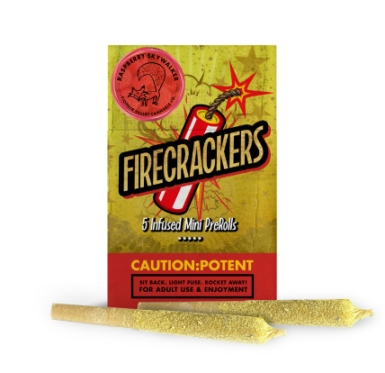 Firecrackers Raspberry Skywalker OG 0.7g 5pk Infused Prerolls