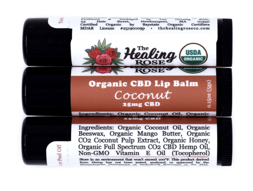 The Healing Rose Coconut CBD Lip Balm 25mg