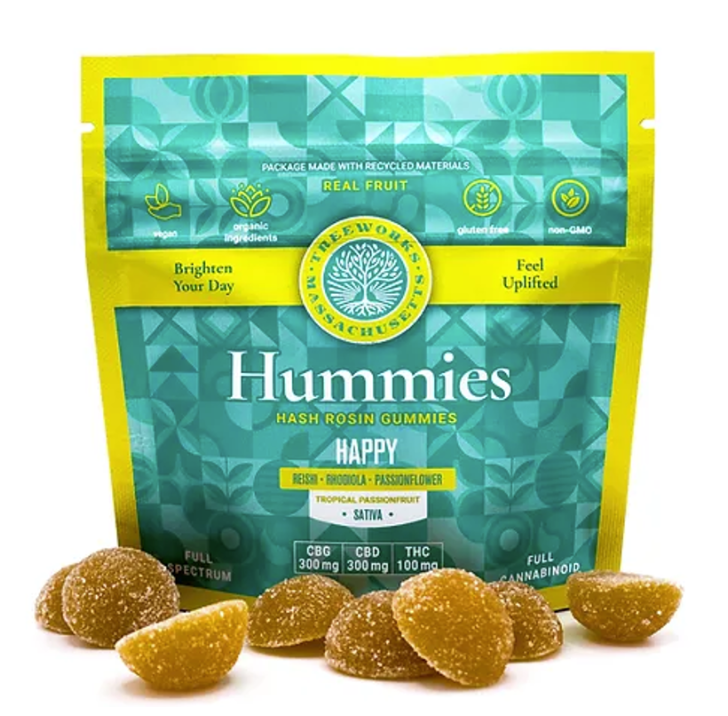 Hummies 3:3:1 Happy Tropical Passionfruit Hash Rosin Gummies 100mg 20pk (CBG:CBD:THC) (V/GF)