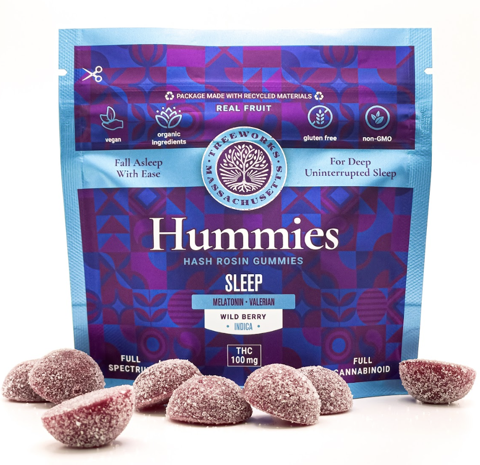 Hummies Sleep Hash Rosin Gummies 100mg 20pk - Bedtime Berry (V/GF)