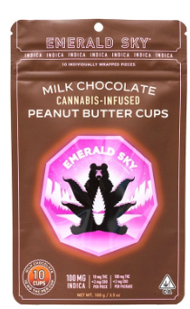 Emerald Sky: 10pk 100mg Indica Peanut Butter Cups - Emerald Sky