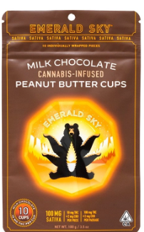 10pk 100mg Sativa Peanut Butter Cups - Emerald Sky