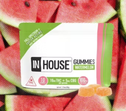 In House 2:1 Watermelon Gummies 100mg 10pk (THC:CBG)