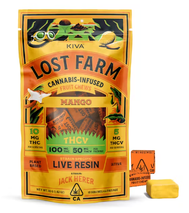 Lost Farm - Edible: Mango Jack Herer 2:1 THC-V (Live Resin Chew) - 100mg