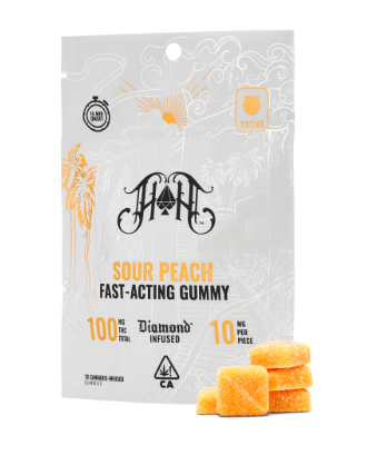 Edible: Sour Peach (THC Fast Acting Gummy) - 100mg