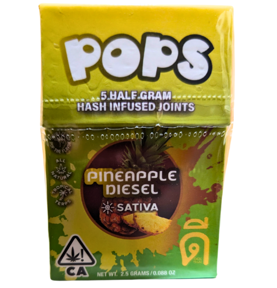 Dee Thai Pops Hash Infused Prerolls 5pk 2.5g - Pineapple Diesel (S)