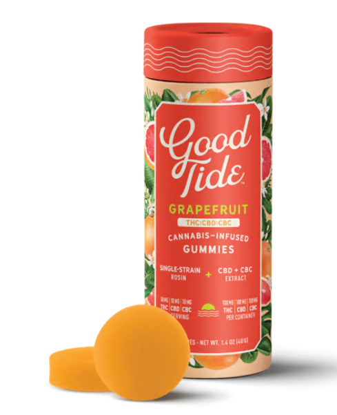 Grapefruit 1:1:1 CBC Gummies - Good Tide
