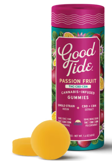 Passion Fruit 1:1:1 CBN Gummies - Good Tide