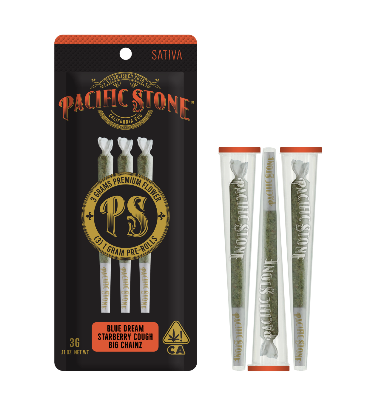Sativa Variety Preroll 3pk 3g - Purple Tangie (S) Starberry Cough (S) Blue Dream (S)