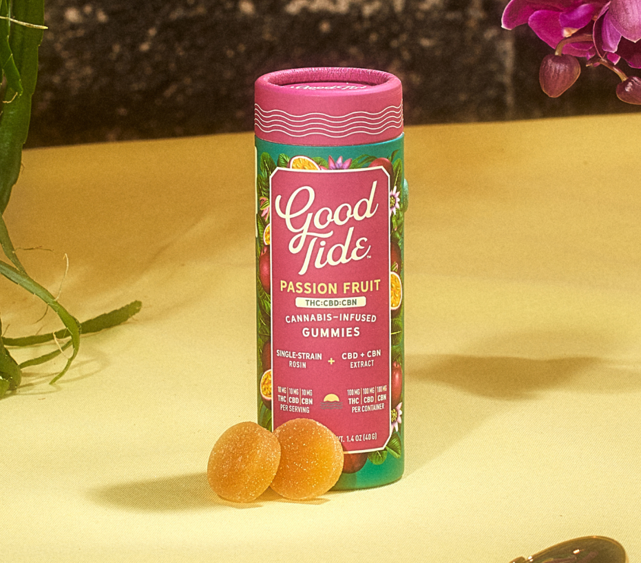 Good Tide Rosin Gummies Passionfruit THC:CBD:CBN 1:1:1