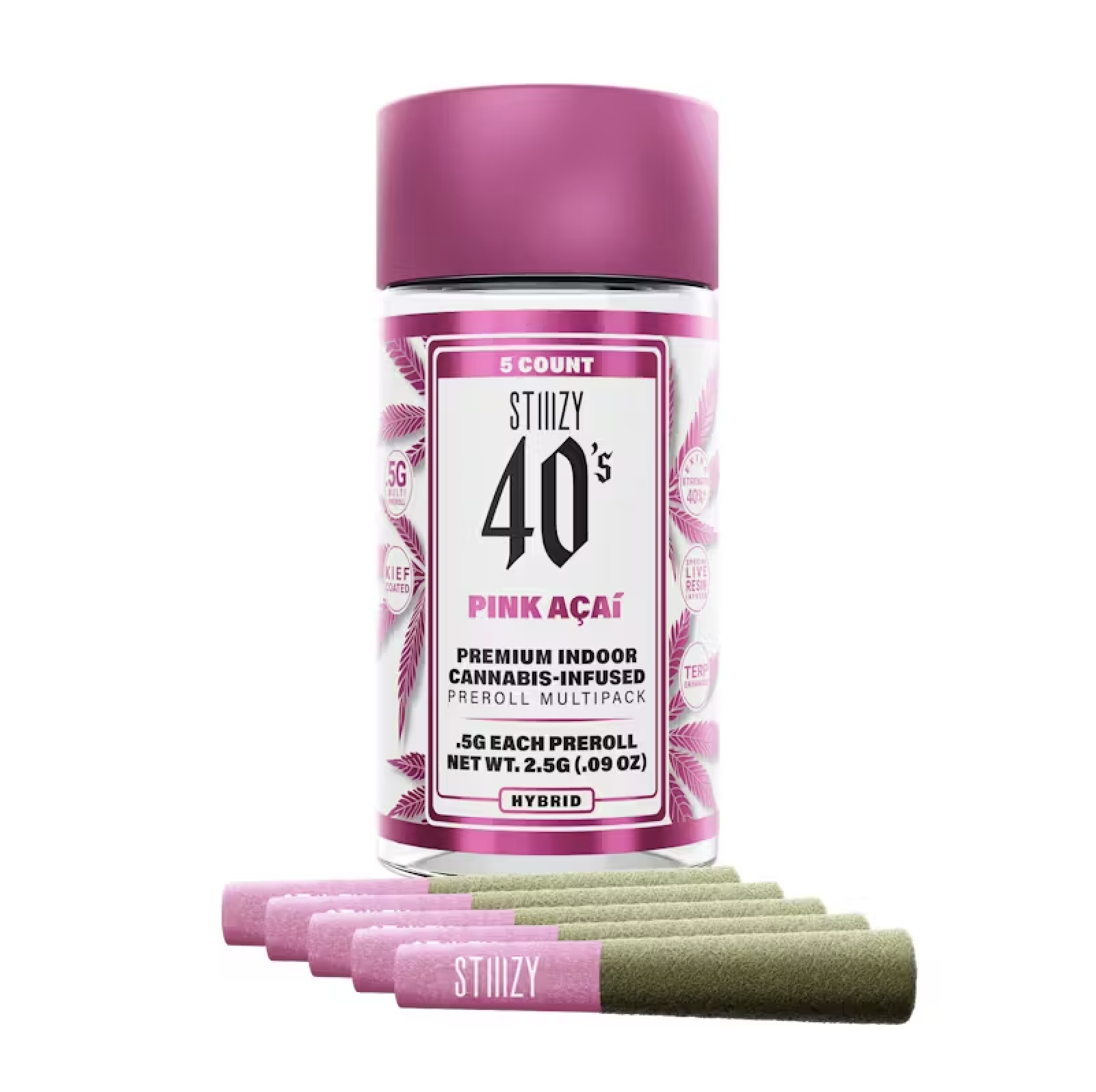 40's Infused Preroll 5pk 2.5g - Pink Acai (H)