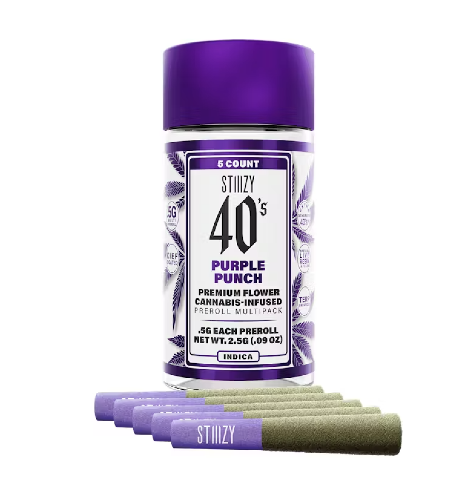 40's Infused Preroll 5pk 2.5g - Purple Punch (I)