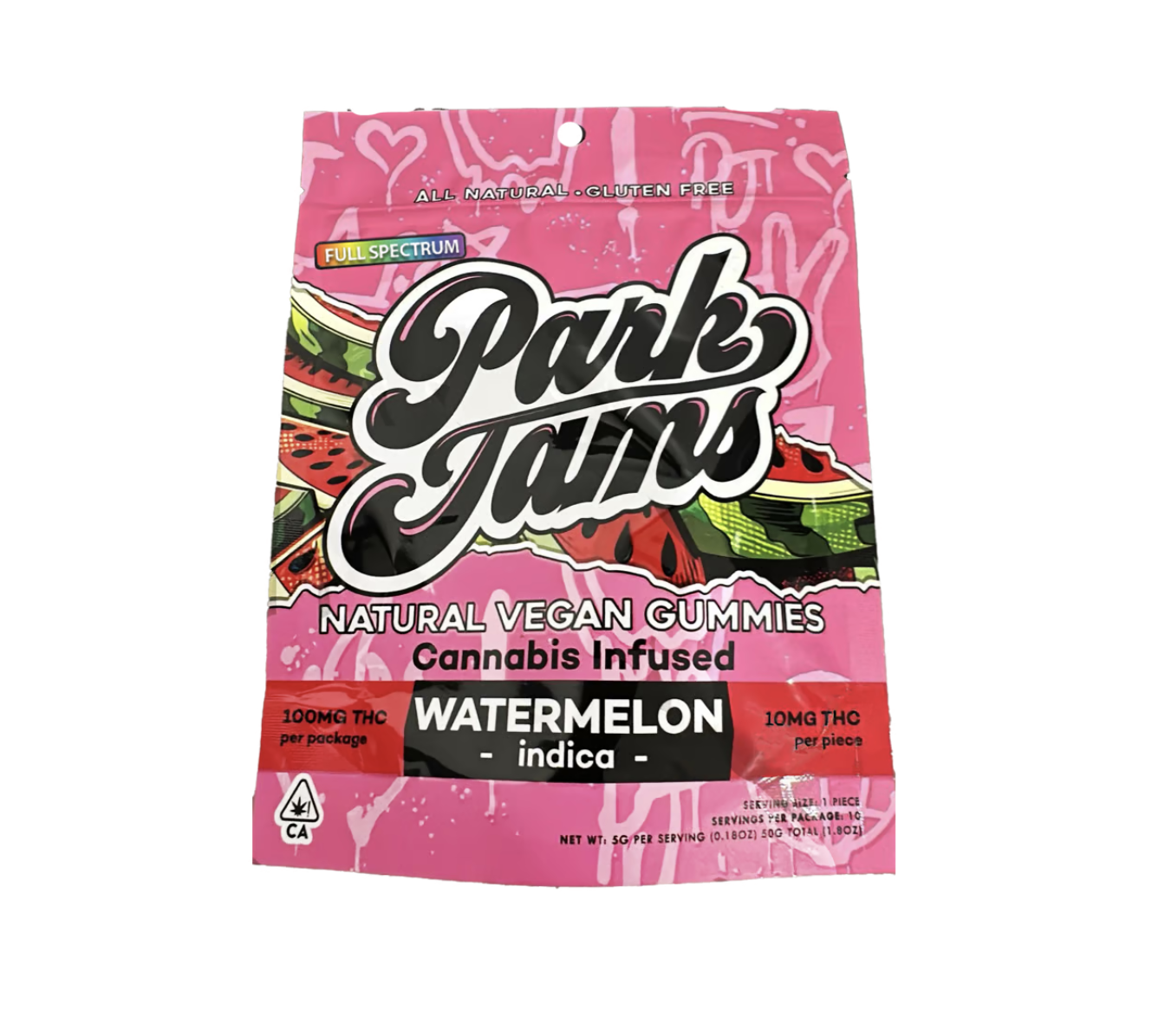 Natural Vegan Gummies 10pc Watermelon