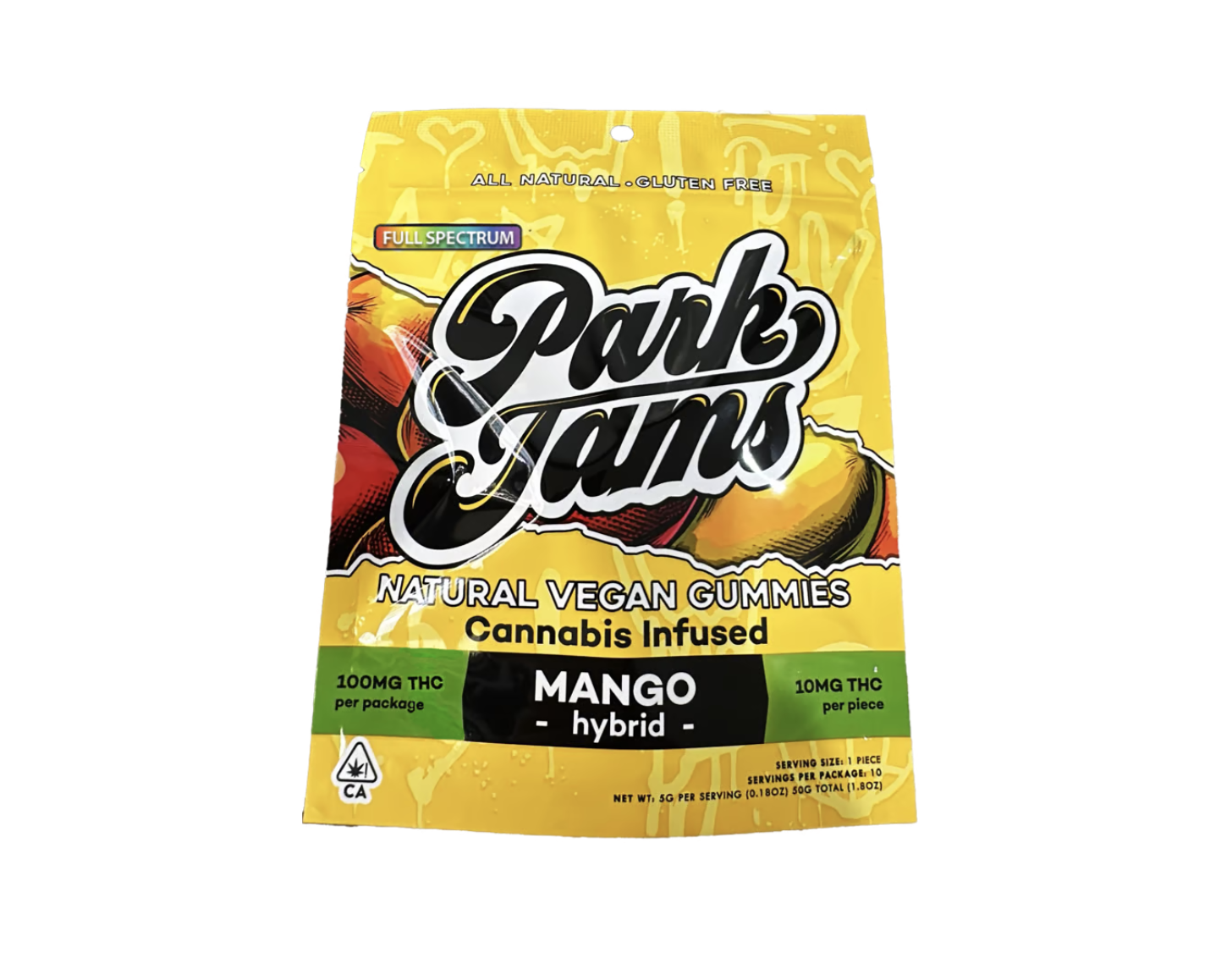 Natural Vegan Gummies 10pc Mango