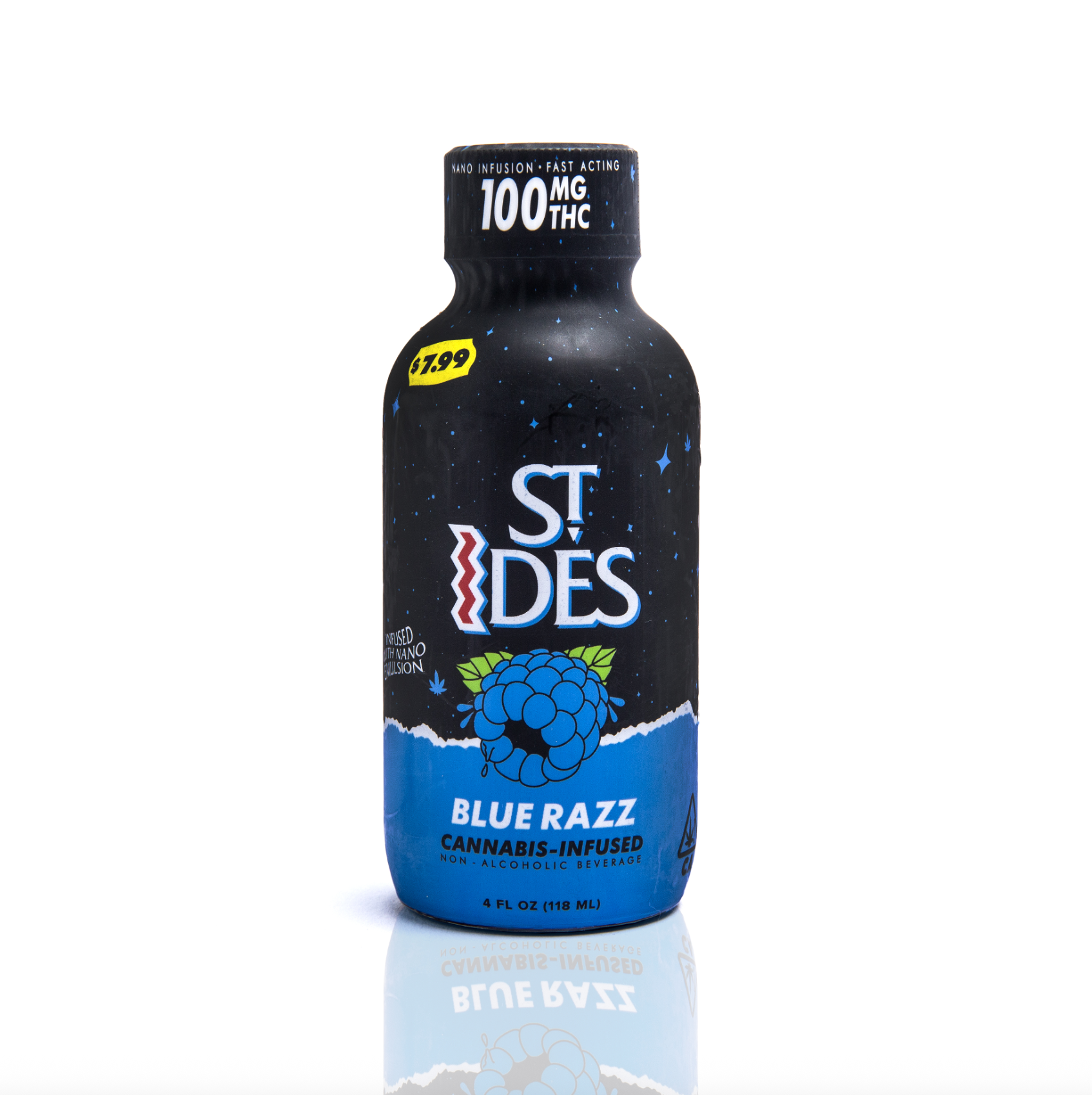 Blue Raz (H) 100mg 4oz Shot 100mg - St. Ides