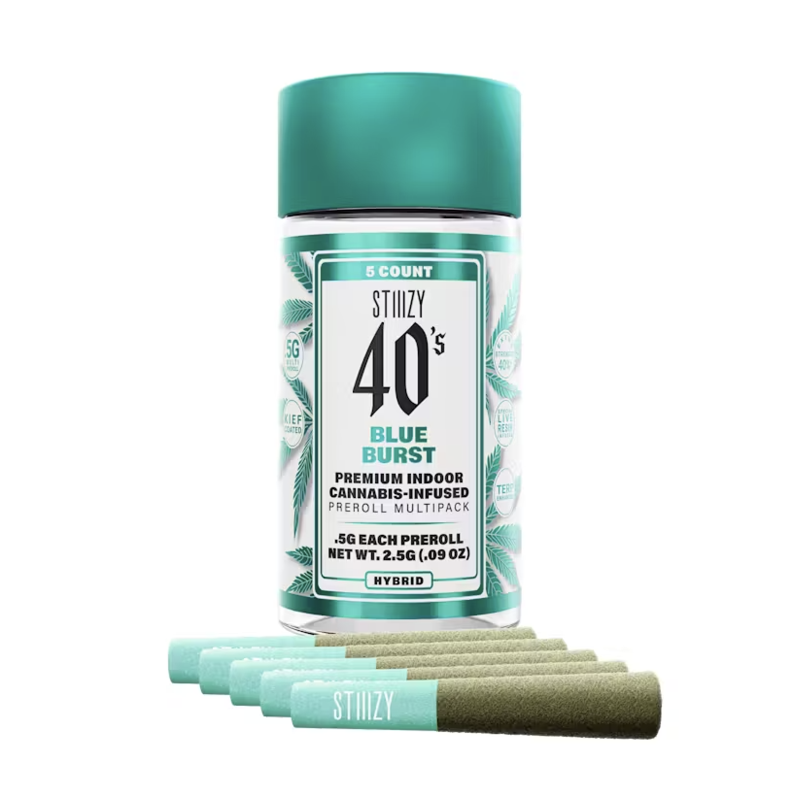 40's Infused Preroll 5pk 2.5g - Blue Burst (H)
