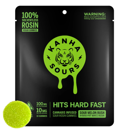 Edible: Sour Melon Rush (Nano Rosin Gummy) - 100mg