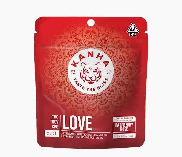 Edible: Raspberry Rose Love 2:1:1 (THC:THCv:CBG) - 100mg