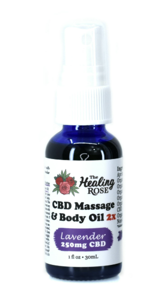 Healing Rose - Lavender - CBD Massage & Body Oil 2x 1oz - Topical