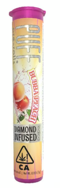 Puff - Bubba Peach - Diamond Infused - Preroll - 1G